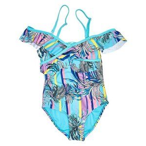 XOXO Big Girls One-Piece Swimwear Turquoise/Multi/Print Size 4 New